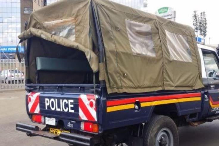 Kenya police car in a past arrest