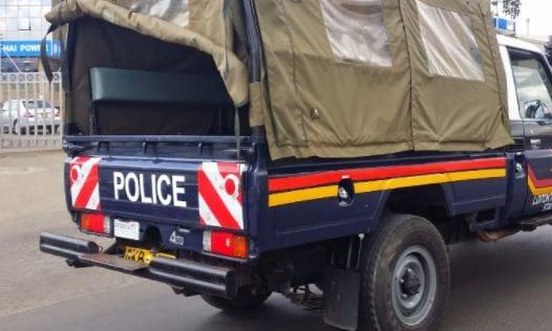 Kenya police car in a past arrest
