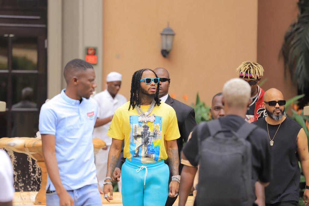 Diamond Platnumz and his crew at Mestil Hotel