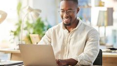 A person working in a computer