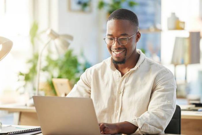 A person working in a computer