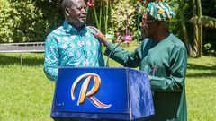 ODM leader Raila Odinga and former Nigeria President Olusegun Obasanjo