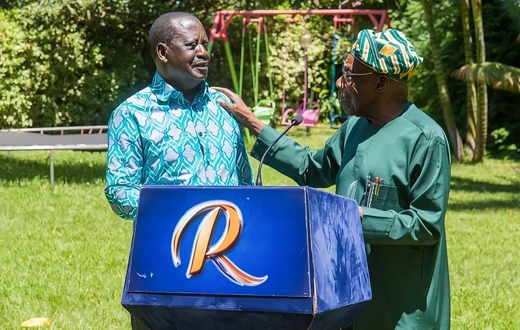 ODM leader Raila Odinga and former Nigeria President Olusegun Obasanjo