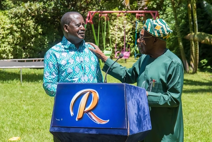ODM leader Raila Odinga and former Nigeria President Olusegun Obasanjo