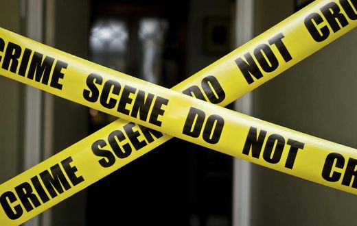 File image of a barricaded crime scene