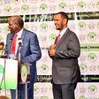 Outgoing IEBC Chair Wafula Chebukati and commissioners Boya Molu & Abdi Guliye during the launch of the Post-election Evaluation Report in Nairobi