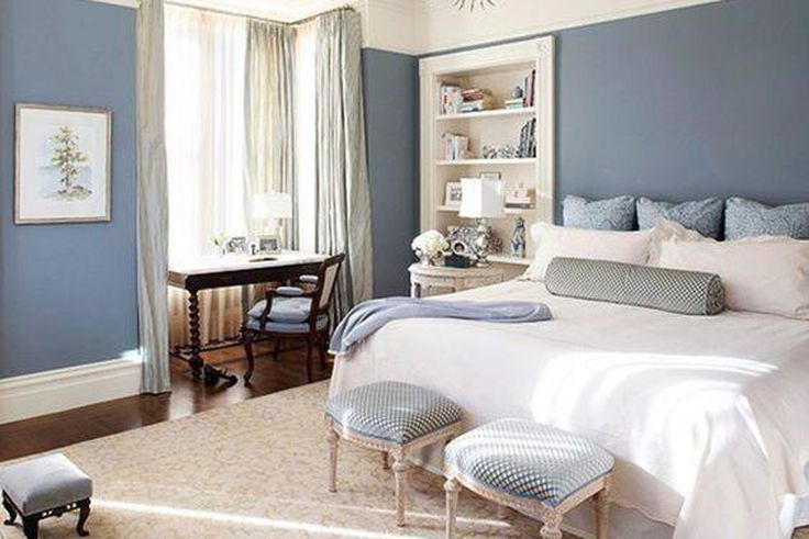 Serene blues and crisp whites interiors give a coastal and tranquil atmosphere [Pinterest]
