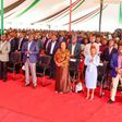 President and other leaders during a church service in Kerugoya stadium in Kirinyaga county