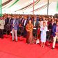 President and other leaders during a church service in Kerugoya stadium in Kirinyaga county