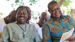 File image of Raila Odinga with Oburu Oginga