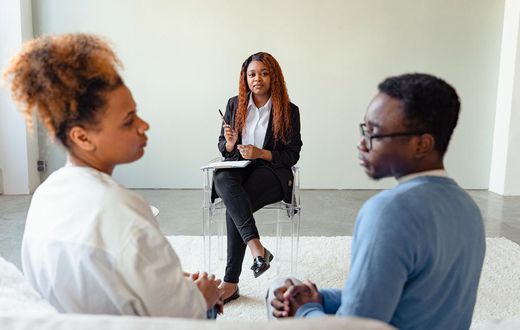 A couple attending a counselling session