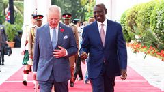 President William Ruto and King Charles III at State House, Nairobi