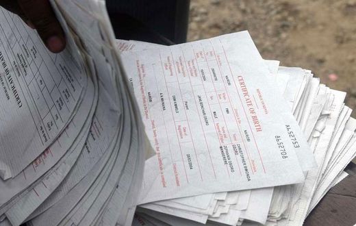 A bunch of birth certificates