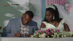 Nicholas and Judith during their wedding at KICC, Nairobi on June 30, 2023
