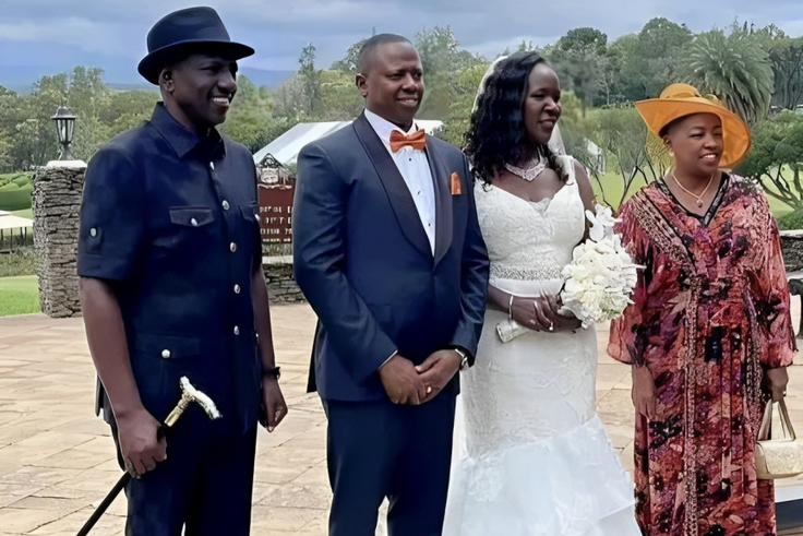 President William Ruto and Mama Rachel Ruto during his younger brother, David Ruto and Carol's in Nanyuki