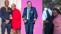 A collage image of Njugush and his Wafe Wakavinye with Abel Mutua