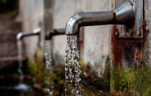Water running from a tap