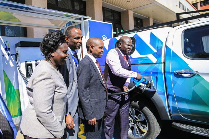 Kenya Power MD and CEO Joseph Siror, launched an electric vehicle (EV) charging station at Stima Plaza, Nairobi on April 22, 2024