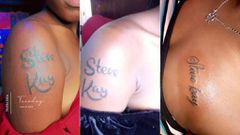 3 female fans tattoo Gospel musician Steve kay's name