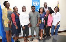 Miss Trudy and Wode Maya at United Nations Development Programme offices in Uganda