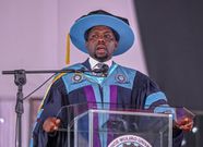 Roads and Transport CS Kipchumba Murkomen during the 23th graduation ceremony  at Masinde Muliro University in Kakamega