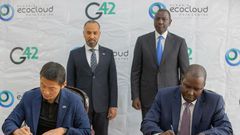 President William Ruto witnesses the signing of an MOU between Kenya’s EcoCloud and UAE’s G42