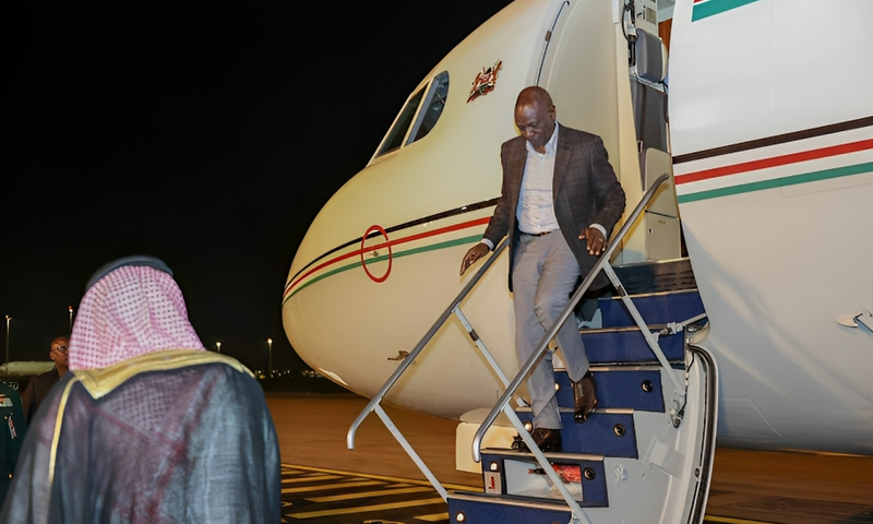 President William Ruto departed for Riyadh to attend the inaugural Saudi-African Summit on November 10, 2023