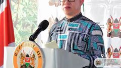 File image of Government Spokesman, Isaac Mwaura addressing the press
