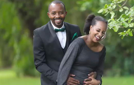 Actor Joe Kinyua and wife