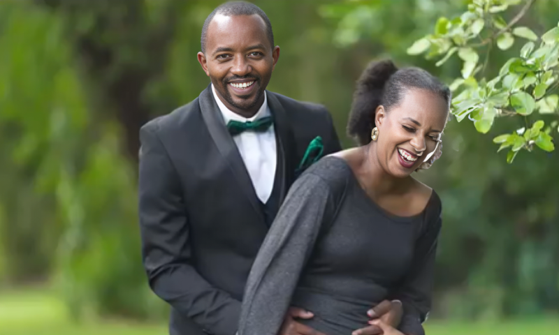 Actor Joe Kinyua and wife