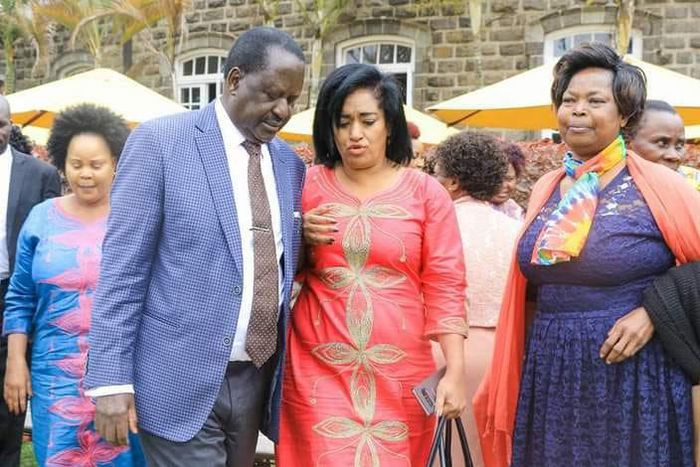 ODM Party Leader Raila Odinga, Nairobi Women Rep Esther Passaris and the late Rose Onunga
