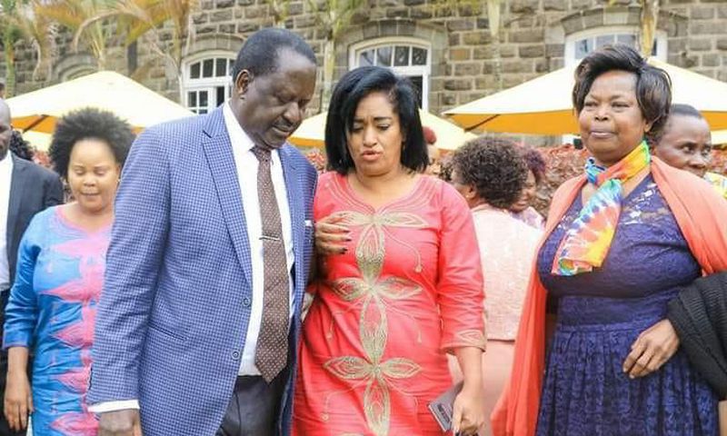 ODM Party Leader Raila Odinga, Nairobi Women Rep Esther Passaris and the late Rose Onunga