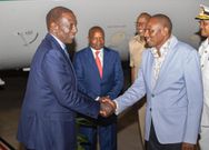 Kimani Ichung'wah receiving President William Ruto on his return from Rwanda.