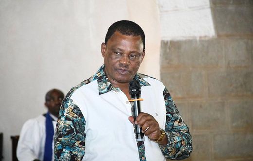 Attorney General Justin Muturi speaking during a church service in Embu County on Sunday February 26, 2023