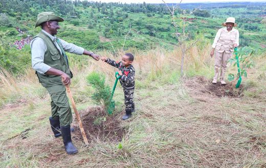 President William Ruto, First Lady Rachael Ruto leading the national tree planting day in Murang'a County on May 10, 2024