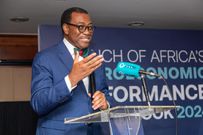 African Development Bank Group President Dr Akinwumi Adesina at the launch of Macroeconomic Performance and Outlook (MEO) of the African continent on Friday, April 12, 2024.