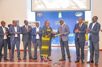 Transport CS Kipchumba Murkomen during the launch of the Kenya National Highways Authority Board Strategic Plan 2023-2027.