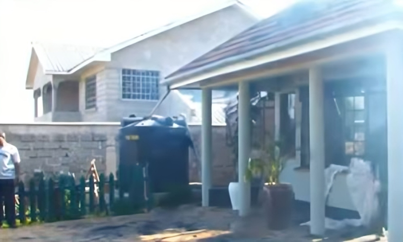 The house where Vincent Opon Kisangi is reported to have set himself on fire