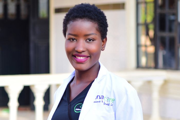 Deborah Monari in Nurse Coat