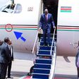 Presidedent William Ruto disembarking from the official presidential jet