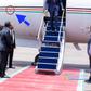 Presidedent William Ruto disembarking from the official presidential jet