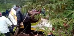 The vehicle involved in an accident in Mbooni on Saturday evening