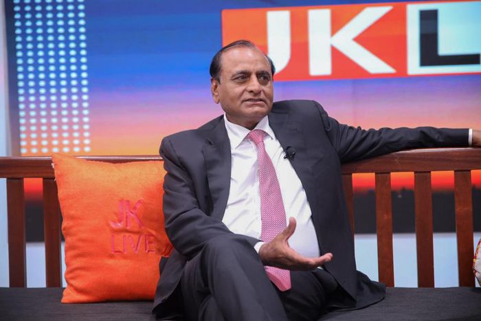 Billionaire steel industrialist and philanthropist Dr Narendra Raval during an interview with Jeff Koinange