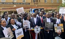 Members of the Law Society of Kenya (LSK) gathered outside the Supreme Court on Friday, January 12, to voice their support for the Judiciary, which has been under relentless criticism from President William Ruto.