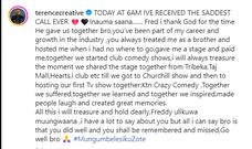 Terence Creative mourns Fred Omondi