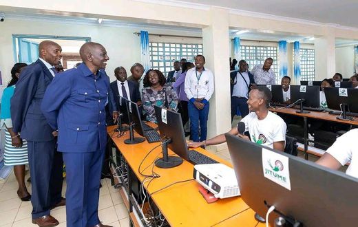 President William Ruto in a Jitume lab