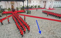 A past photo of a guard of honour mounted at State House