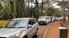 Tourists waiting to enter Nairobi National Park