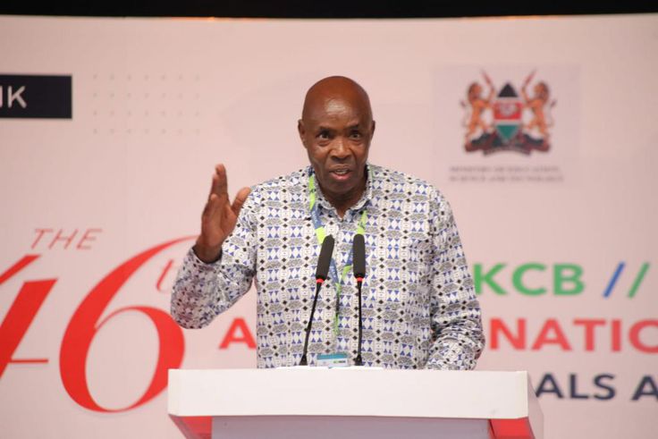 Education CS Ezekiel Machogu at the 46th Annual conference of the Kenya Secondary Heads Association (KESSHA) at Sheikh Zayed Hall in Mombasa on June 28, 2023