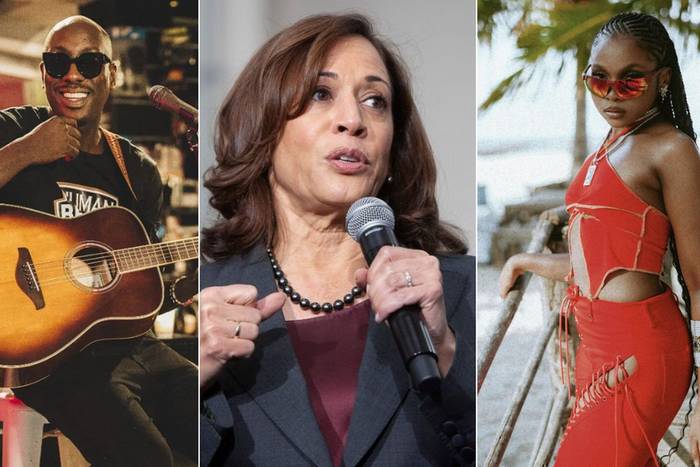 From left: Bien, Kamala Harris and Zuchu